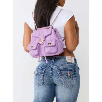 True Religion Quilted Horseshoe Bag In Purple