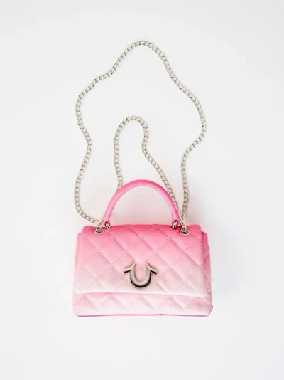 True Religion Quilted Horseshoe Handbag In Pink