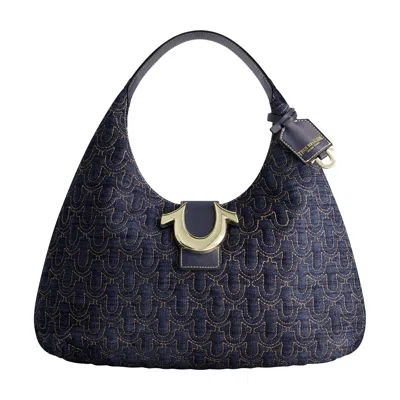 True Religion Quilted Horseshoe Large Denim Hobo