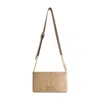 True Religion Quilted Logo Placqu Flap Bag In Brown