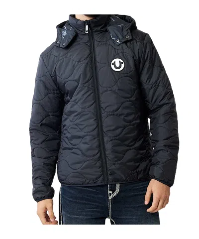 True Religion Quilted Puffer Jacket In Black
