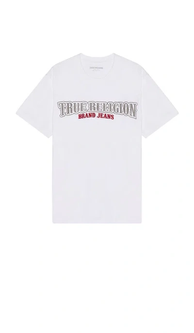 True Religion Railroad Embro Tee In 光纤白