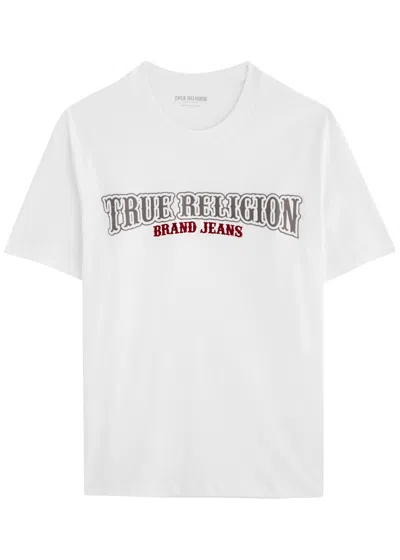 True Religion Railroad Embroidered Cotton T-shirt In White