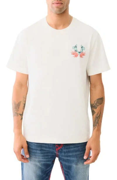 True Religion Reaper Graphic T-shirt In Winter Whi