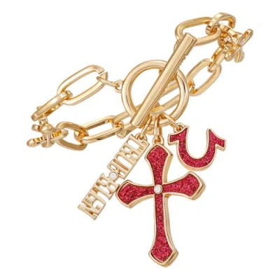 True Religion Rebel Charm Bracelet In Gold