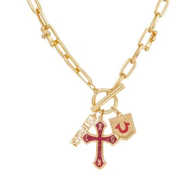 True Religion Rebel Charm Necklace In Gold