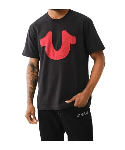 True Religion Registered Horseshoe Applique Heavyweight Tee In Blue