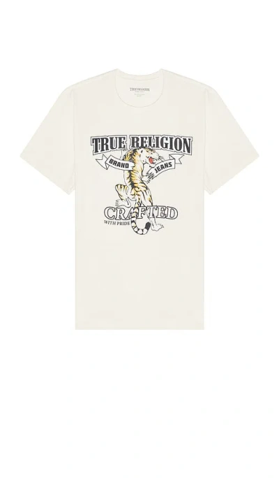 True Religion Relaxed Tiger Tee In 冬日白