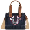 True Religion Retro Horseshoe Denim Mini Tote In Blue