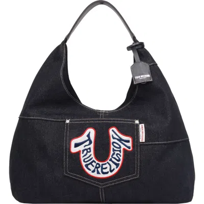 True Religion Retro Logo Denim Hobo Bag