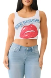 True Religion Rhinestone Crop Tank In White