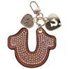 True Religion Rhinestone Horseshoe Bag Charm In Brown
