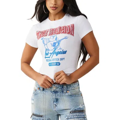True Religion Rhinestone Logo Baby T-shirt In White
