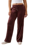 True Religion Rhinestone Velour Straight Leg Drawstring Pants In Gold