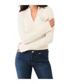 True Religion Rib Knit Quarter-zip Mock Neck Sweater In White