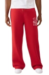 True Religion Rib Stitch Dept Baggy Sweatpants In Red