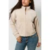 True Religion Rib Velour Zip Jacket In Neutral