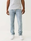 True Religion Mens Drover Light Wash Rocco Faded-wash Straight-leg Slim-fit Stretch-denim Jeans
