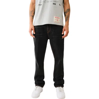 True Religion Ricky Big T-flap Straight Leg Jeans In Black Wash