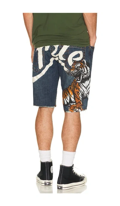 True Religion Ricky Big T Undone Hem Shorts In Multi
