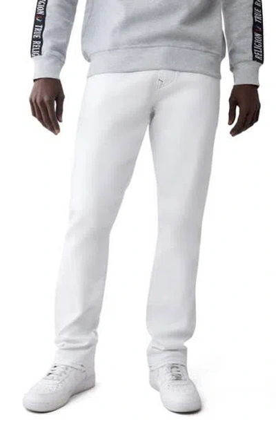 True Religion Ricky Flap Pocket Straight Jeans In White
