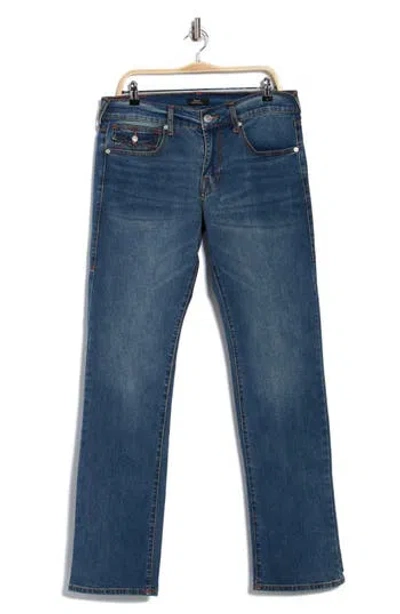True Religion Ricky Relaxed Straight Leg Jeans In Blue