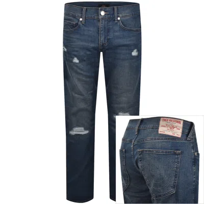 True Religion Ricky Rip Repair Straight Jeans Blue