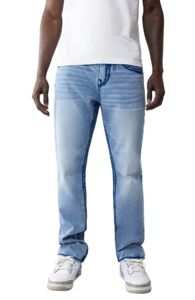 True Religion Ricky Rope Stitch Flap Straight Leg Jeans In Rocky Point Light Wash
