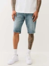 True Religion Ricky Straight Leg Denim Shorts In Blue