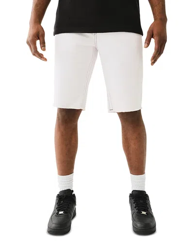 True Religion Ricky Straight Fit Denim Shorts In Optic White