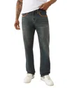 True Religion Ricky Super Flatlock Straight Fit Jeans In Greenland In Blue