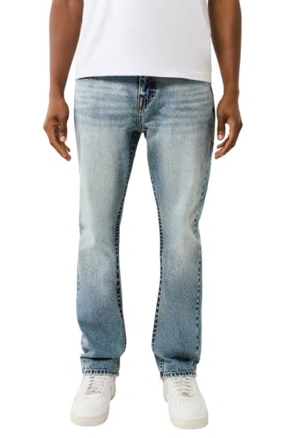 True Religion Ricky Warped Horseshoe Straight Leg Jeans In Blue Cascade Medium Wash