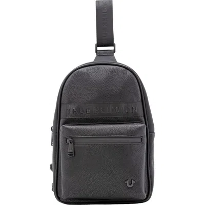 True Religion Rivers Faux Leather Sling Bag In Black