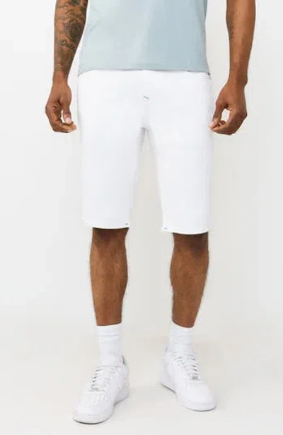 True Religion Rocco Big T Snap Flap Shorts In White