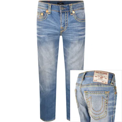 True Religion Rocco Mid Wash Relaxed Skinny Jeans In Blue