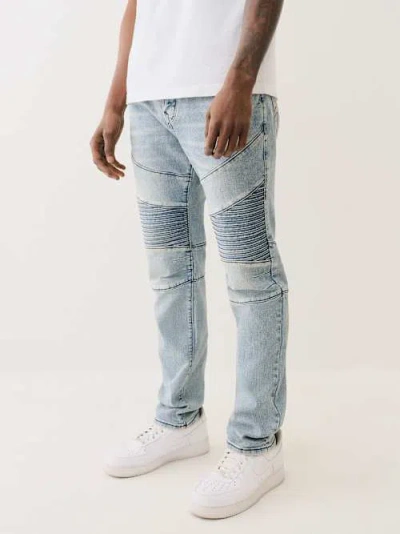 True Religion Rocco Moto Skinny Jean In Blue