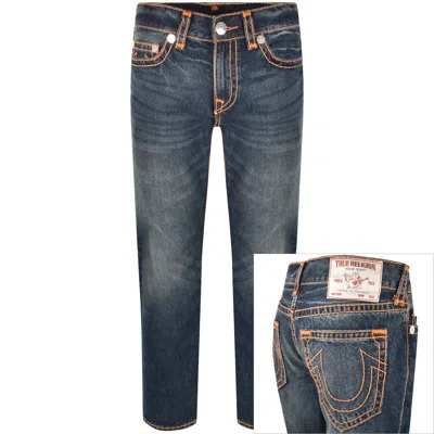 True Religion Rocco Pick Stitch Dark Wash Jeans In Blue
