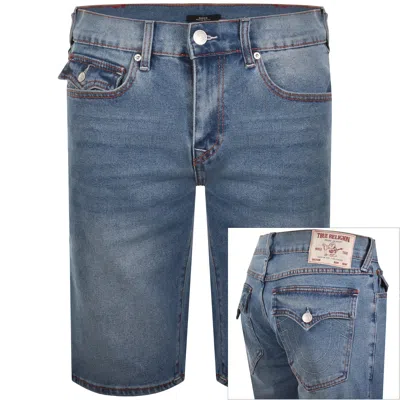 True Religion Rocco Sn Flap Light Wash Shorts Blue