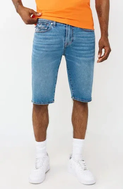 True Religion Rocco Snap Flap Shorts In Blue