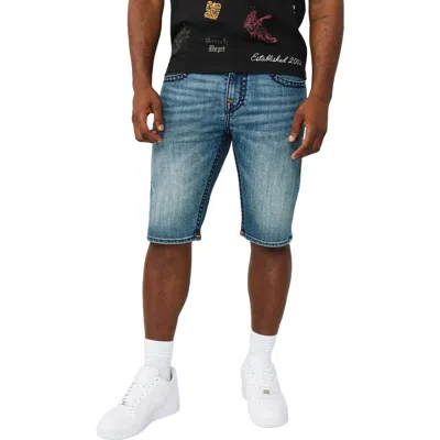 True Religion Rocco Super T Denim Shorts In Blue