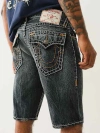 True Religion Rocco Super T Flap Short In Blue