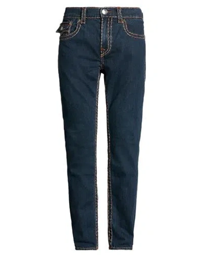 True Religion Rocco Super T Man Jeans Blue Size 34w-32l Cotton, Elastane