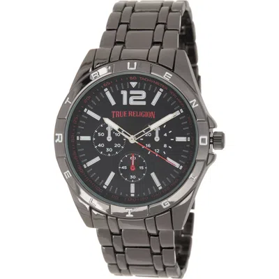 True Religion Round Logo Bezel Bracelet Watch, 43.2mm In Black