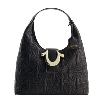 True Religion S Quilted Horseshoe Medium Hobo In Black
