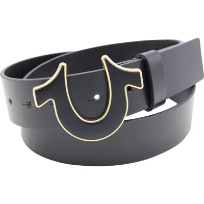 True Religion Sage Ii Horseshoe Buckle Belt In Black