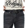 True Religion Script Horseshoe Belt In Black
