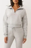 True Religion Script Logo 1/4 Zip Pullover In Gray