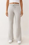 True Religion Script Logo Flare Leg Sweatpants In Gray