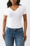 True Religion Script Notch T-shirt In White