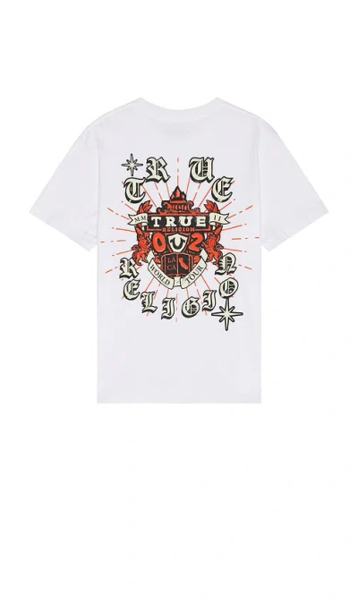 True Religion Shining Crest Tee In White